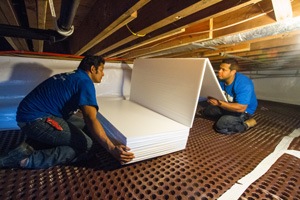 TerraBlock™ insulation is flexible and strong for use on crawl space floors