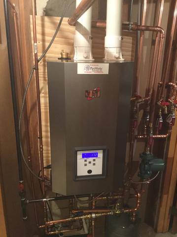 new tankless water heater installed