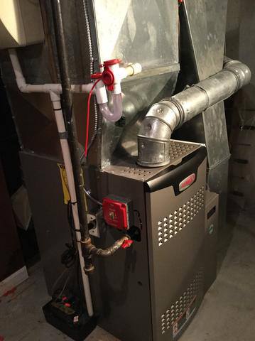 new lennox furnace unit installed in customers basement