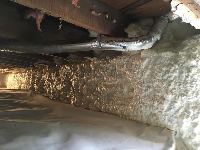 spray foam installed in crawl space